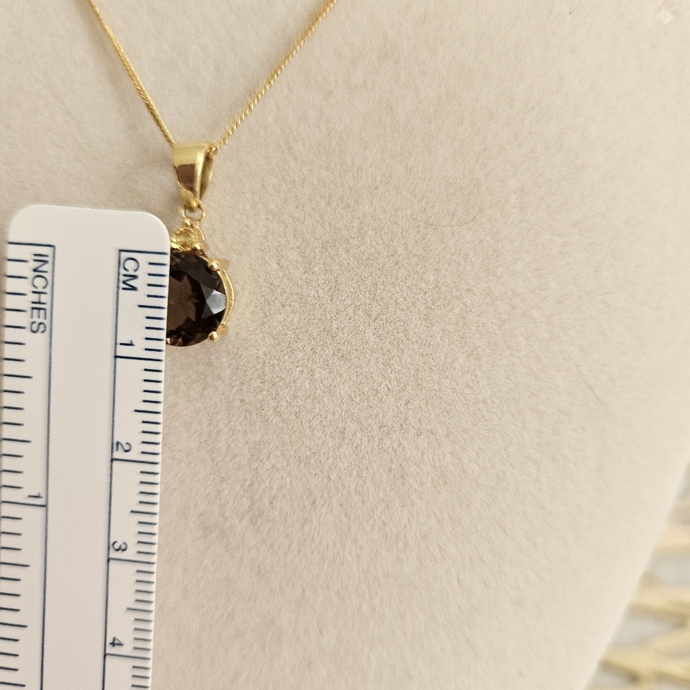 Smoky Quartz With Citrine Accent Gold Over 925 Silver Set - Picture 11 of 16